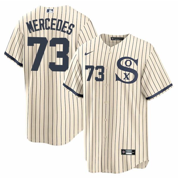 Men Chicago White Sox #73 Mercedes Cream stripe Dream version Game Nike 2021 MLB Jersey